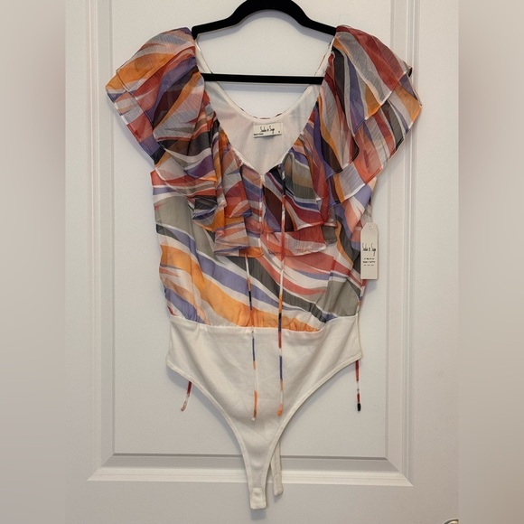 Sadie & Sage Tops - Sadie & Sage Multicolor Ruffle Bodysuit